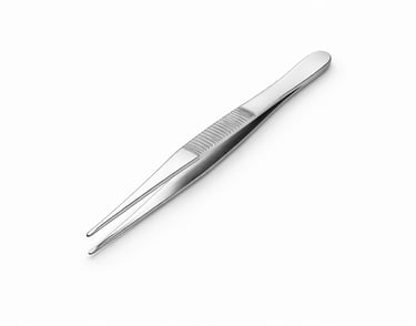 stainless steel thumb forceps instrument CE certified for manual tissue grasping.