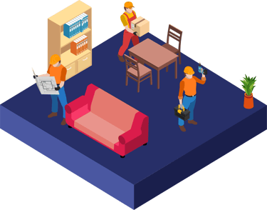 Equipo técnico de R2R adecuando la propiedad