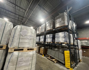 a warehouse with pallets and pallets of pallets