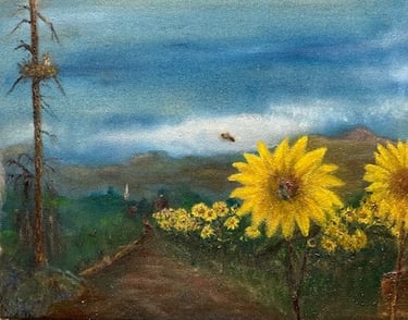 Sunflower Hill 40.64 x 50.8 cm   Oil on canvas 