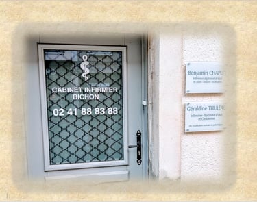 a door to a door with a sign that says cabinet doors are closed