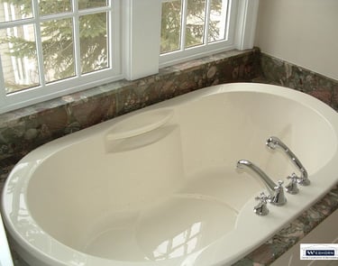 Modern bathroom remodeling project with custom walk in shower & soaking bathtub in Deerfield IL. IL.