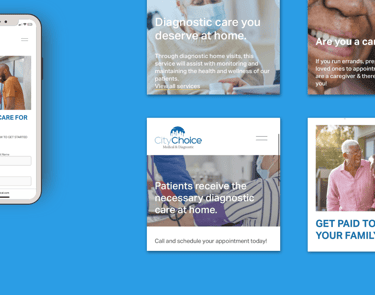 responsive mobile mock for website mobile design service.
