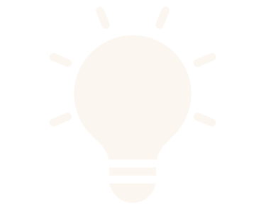 Minimalist white glowing light bulb icon representing a creative idea or innovation on a solid black background.