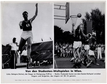 1939 Aktueller Bilderdienst Basketball Photo Card Serie 1372as (Germany) Hungary vs Bulgaria