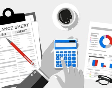 Accountant analyzing cash flow in a business
