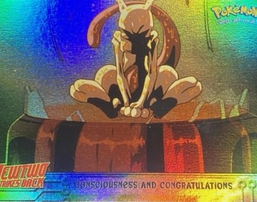 3 Consciousness and Congratulations Topps Pokemon The First Movie rainbow foil