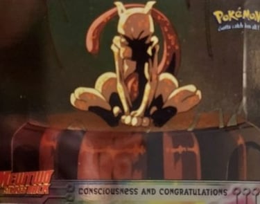 3 Consciousness and Congratulations Topps Pokemon The First Movie silver foil