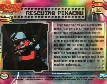 30 Rescuing Pikachu Topps Pokémon The First Movie back