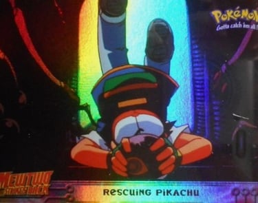 30 Rescuing Pikachu Topps Pokémon The First Movie rainbow foil
