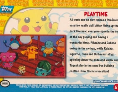 57 Playtime Topps Pokémon The First Movie back