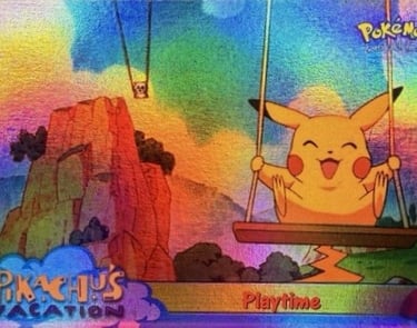 57 Playtime Topps Pokémon The First Movie rainbow foil