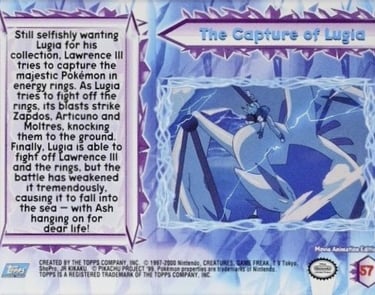 57 The Capture Of Lugia Topps Pokémon The Movie 2000 back