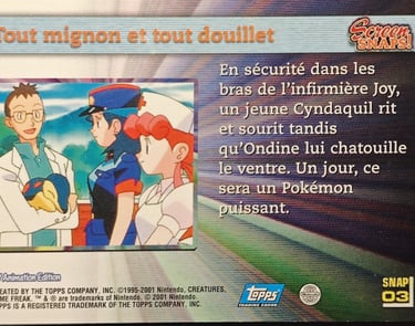 Snaps03 Tout mignon et tout douillet topps série 3 Jotho