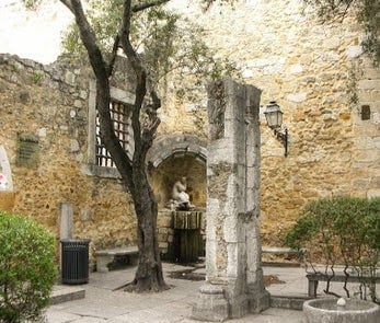 Lisbon - An interior courtyard on the 3rd level of Saint George Castle