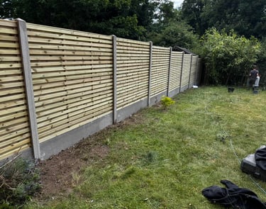 Wooden fence panels and concrete posts in Worcester