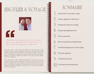 Carnet d'audit itinéraire en Asie