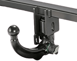 Detachable towbar system allowing easy removal with no visible fitting when not in use.
