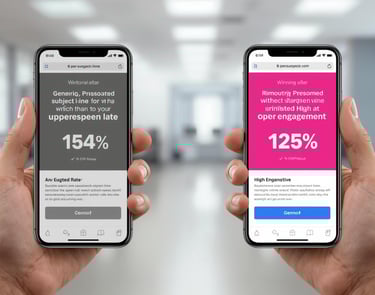 Email subject line A/B test comparison showing open rate improvements