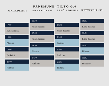 Grupinės treniruotės Panemunėje, Tilto g.6