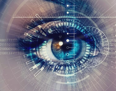 Œil stylisé évoquant le traitement de l’information par les mouvements oculaires en EMDR