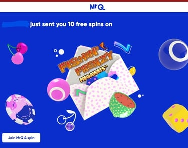 Mr Q 10 free spins refer offer