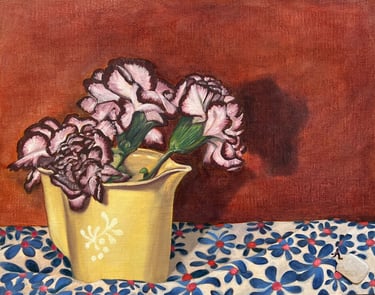 Sunny harvest yellow. Oil on linen. 28 x 36 cm.