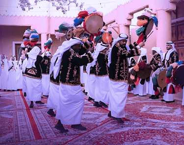 مشهد للفرقة النجدية السعودية في  مناسبة اليوم الوطني بالتنسيق واشراف فريق وتد للفعاليات wtd events