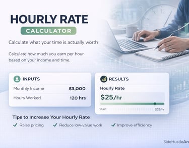 side hustle hourly rate calculator