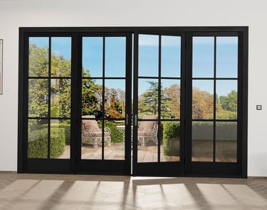 certified aluminum french 4 panel doors