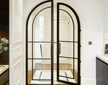 certified aluminum glass arched doors
