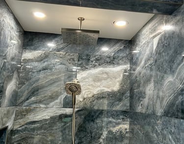 LED recessed lighting install – shower ceiling
