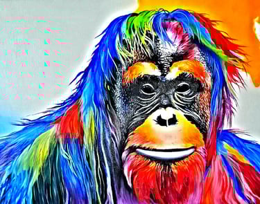 Original Orang-Utan in Pop Art Stil