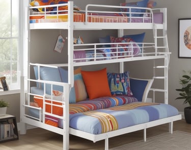 Bunk Beds with futon mattress, affiliate link.