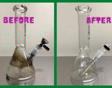 Dirty vs clean glass piece comparison
