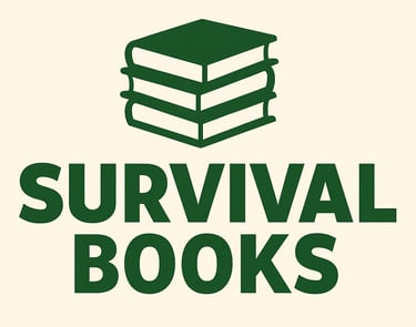 Survival Books section header with green book stack icon and bold block text