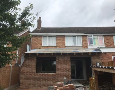 brickwork for home extension in droitwich built by Lakes building and plastering services