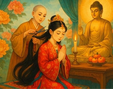 Công chúa Phất Kim xuất gia tại chùa Nhất Trụ
