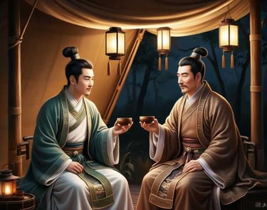Dực Thánh Vương và Vũ Đức Vương trò chuyện