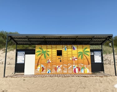 napsárga strandszekrény