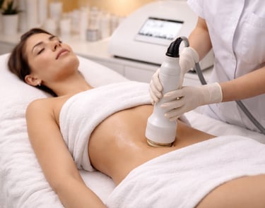 Trattamento estetico professionale con tecnologia a onde d’urto per tonificazione e rigenerazione dei tessuti