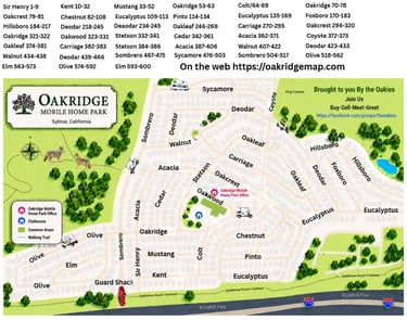 Oakridge Mobile Home Park in Sylmar Street Map