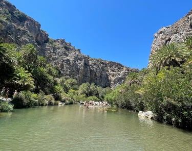 a river with a mountain in the background
