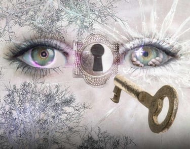 Illustration d'un symbole d'ouverture de la conscience et la transformation 