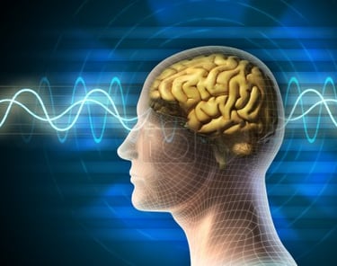 Image symbolique évoquant ondes cérébrales sortant du cerveau