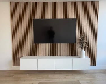 panneau salon wpc effet bois