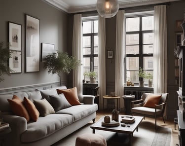 A collection of artisan candles with dried flowers and herbs embedded in the wax is arranged on a wooden surface. The candles vary in size, with some in glass containers. The dried flowers include lavender and rose petals, adding a rustic and handmade aesthetic. Soft lighting enhances the warm and cozy atmosphere.