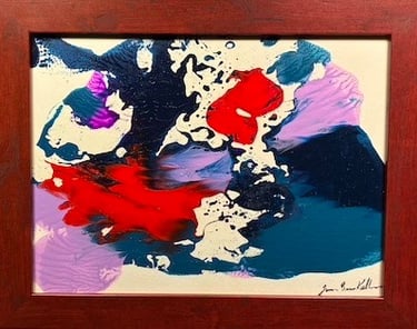 Ghosts poured acrylic paint on canvas paper