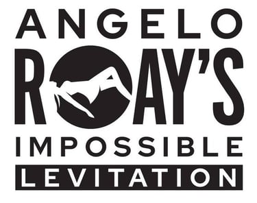Angelo Ray's Impossible Levitation logo featuring a silhouette of a woman floating inside a circle.