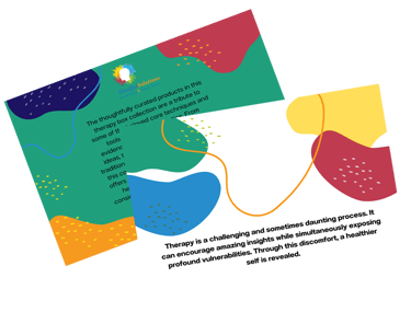 a business card with a colorful design